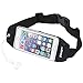 iMangoo Running Belt Waist Pack, Outdoor Sports Waist Pouch Wallet Keys Sleeve Adjustable Hiking Belt Clear Touchscreen Waist Bag Pack for iPhone 6 6s Plus Samsung Galaxy Note2/3/4 Lg G4 Nexus Black