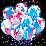 PROLOSO Flashing LED Light Up Balloon Unicorn Pastel Color Balloons Glow in The Dark Party Pack of 20