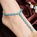 SUNSCSC 1 Pair Sandal Beach Turquoise Barefoot Sandal Foot Jewelry Anklet Chain Foot Bracelet