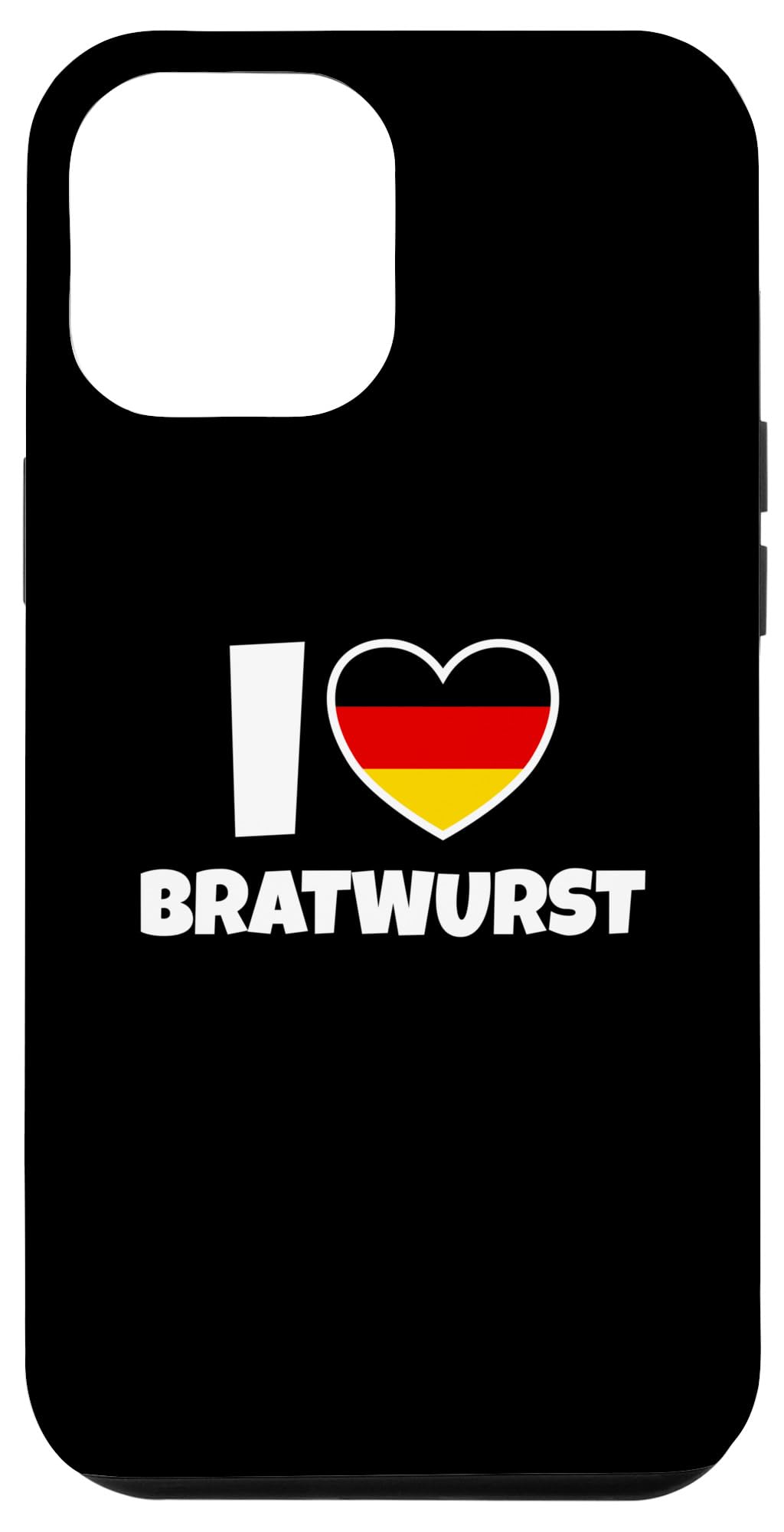 iPhone 13 Pro Max I Love Bratwurst with German Flag and Heart Case