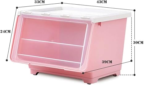 Amazon 収納ボックス 収納ケース 大容量 積み重ね セット窓付き 前開き おもちゃ箱 おしゃれ スタッキングボックス 便利 卓上 防塵 防水 多機能 文房具収納 下着 靴下 小物収納 道具入れ 小物収納 Xl 43 33 30cm ピンク ２個 収納ケース ボックス オンライン通販