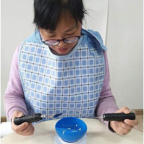 Redvive Top Adult Bib Waterproof Old Man Bib Mealtime Bib Clothing Protector for Eating - Thumbnail 4