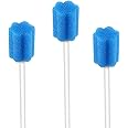 Wellgler's Disposable Oral Swabs,Sterile Sponge Mouth Swabs,Individually Wrapped (50pcs,Blue)