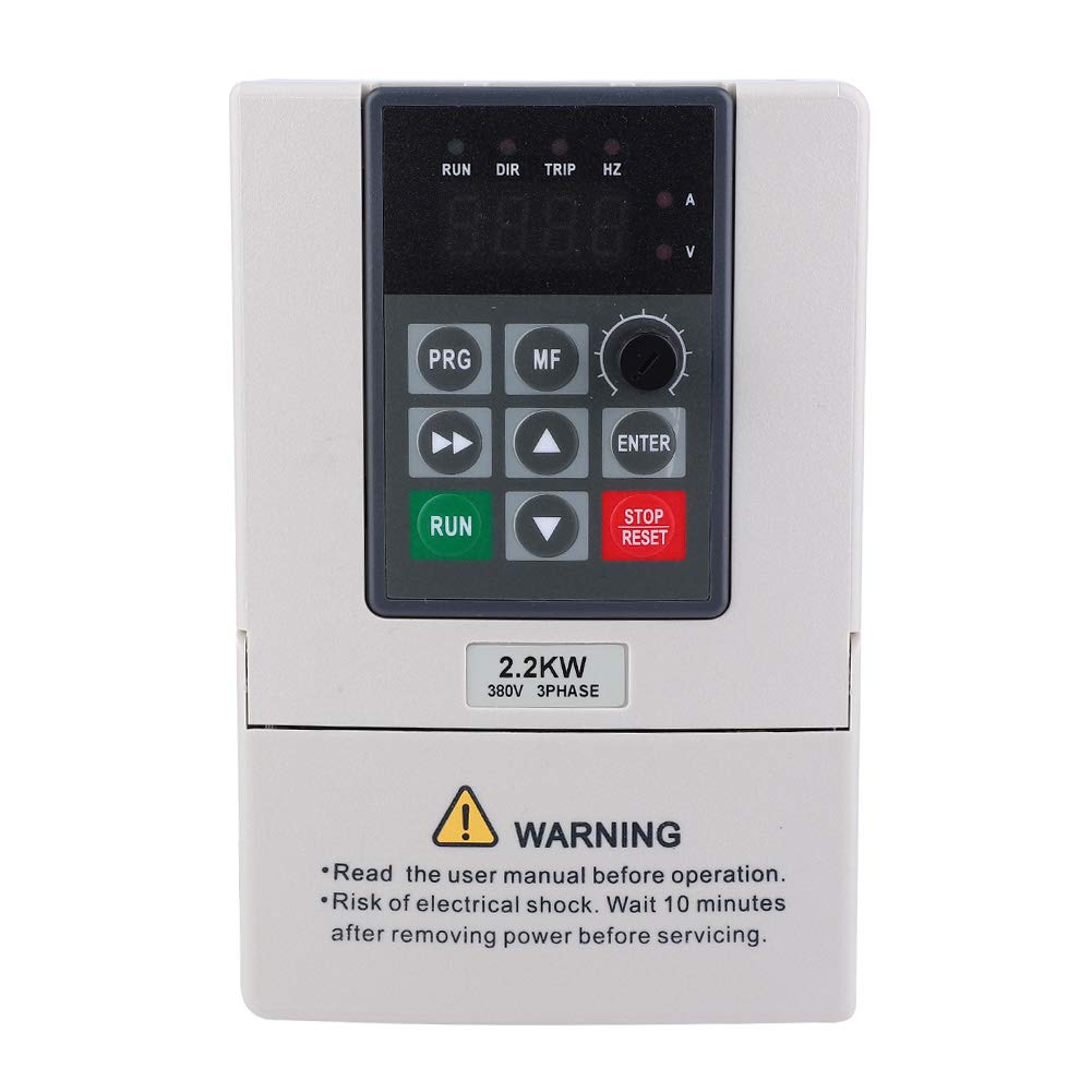 Vikye VFD 2.2KW Controller, Variable Frequency Drive 380V for Motor Speed, 3-Phase Input Output, Inverter Frequency Drive CNC Drive Converter, Vikyerufybn735q