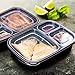 Utopia Kitchen Plastic Food Storage Container Pack with Lid (20, 3 Compartment)