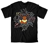 Pokemon Mono Eeveeloutions Eevee T-shirt (Medium, Black)