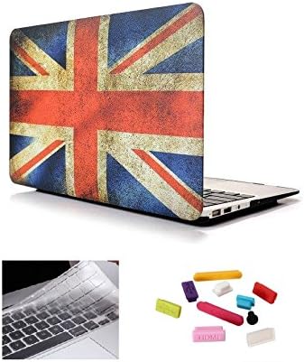 HYAIT 3-in-1 Ultra Slim Hard Case + Keyboard Cover + Anti-dust Plugs For 11.6-inch Apple MacBook Air A1370 &amp; A1465 --UK Flag