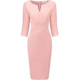 Hobemty Women's Funeral Sheath Dress Knee Length Work Pencil Dresses