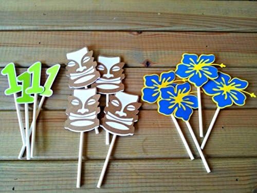 Luau Tiki Cupcake Toppers - Hawaiian - party supplies party supplies