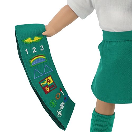 Doll Outfit Similar to Junior Girl Scout with SOCKS | 18 Inch Dolls Clothes Fits American Girl | Gift-boxed!