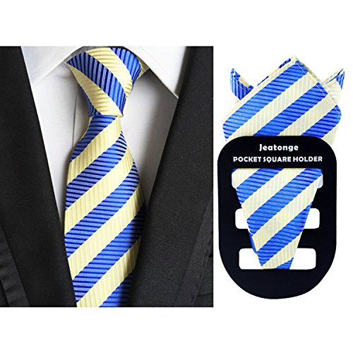 Lot 6 Pcs Mens Ties and 6 Free Matching Pocket Squares, Men's Classic Tie Necktie Woven Jacquard Neck Ties Gift box packing (6+6 style 08)