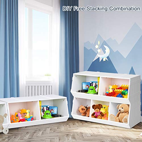 Giantex Kids Toy Storage Bins Children Collection Shelf MultiBin