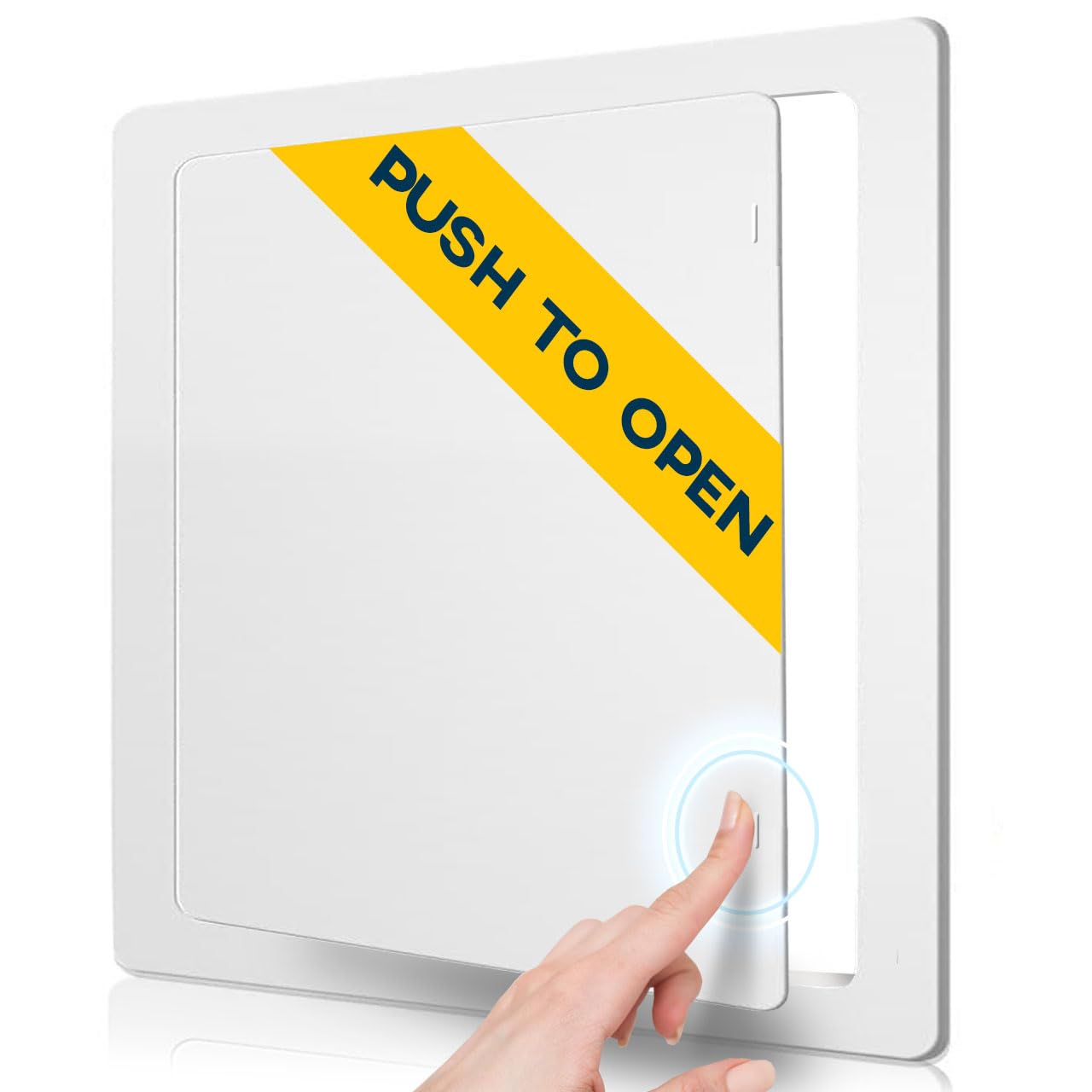 Photo 1 of Access Panel for Drywall - 12 x 12 inch - Push to Open Latch - Wall Hole Cover - Access Door - Plumbing - Heavy Durable Plastic White