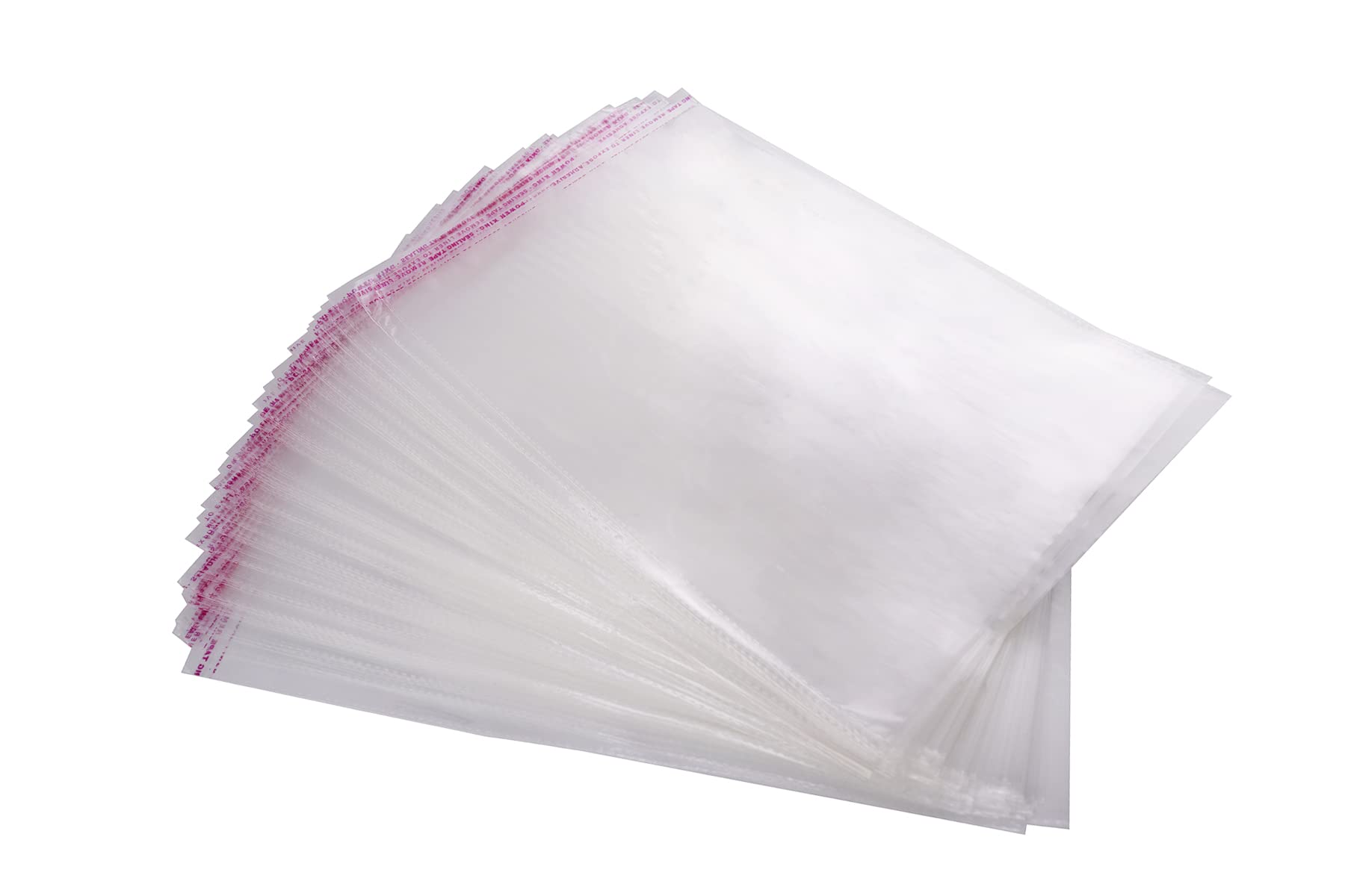 ADEPTNA Pack of 100 A4 Cello Bags Crystal Clear - Cellophane Self Seal Bags