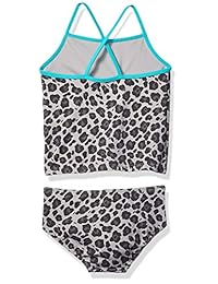 Brand - Bañador Tankini Zebra para niñas y niños moteado
