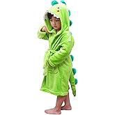 LOLANTA Boys' Girls' Hooded Bathrobe Soft Animal Plush Robe Kids Sleepwear Dressing Gown Gift 2-8 Years