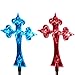 Solar Cross Stake Decoration Outdoor Holy Jesus Christmas Home Church Figurine Led Color Changing Ground Garden Ornament Patio Statue Decor Lights Cemetery Lighting Thanksgiving Xmas Party Ornament