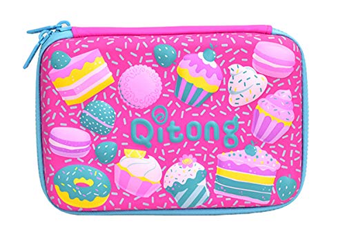 Ice Cream Hardtop Pencil Case with Compartments - Big Capacity Student Stationery Pouch - Cosmetic Bag Unique Gifts for Girls (Rose)