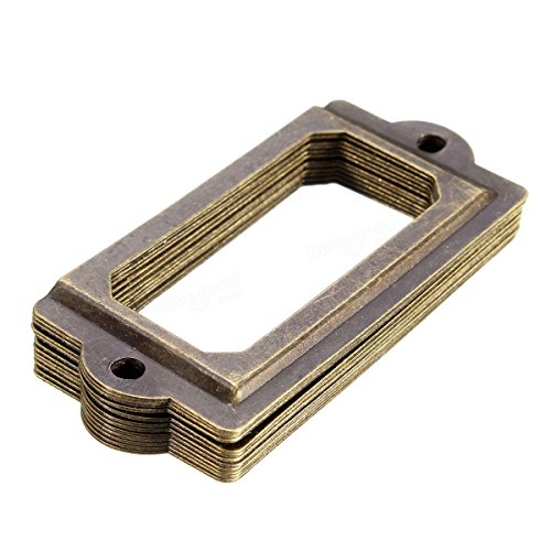 12Pcs Antique Metal Label Pull Frame Handle File Name Card ...