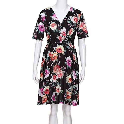 Londony ♥‿♥ Clearance Clothing 815,Women's Pregnancy Floral Print Dress Maternity Short Sleeve Sundress Clothing