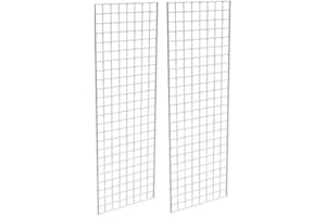 Only Garment Racks #1900W (Box of 2) Grid Panel for Retail Display - Perfect Metal Grid for Any Retail Display, 2'x 6', 2 Grids Per Carton (White Finish)