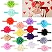 EagleUS 18 pcs Shabby Chiffon Flower Baby and Newborn Girls Headband Set