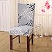 SoulFeel 4 x Soft Spandex Fit Stretch Short Dining Room Chair Covers with Printed Pattern, Banquet Chair Seat Protector Slipcover for Home Party Hotel Wedding Ceremony (Style 24)