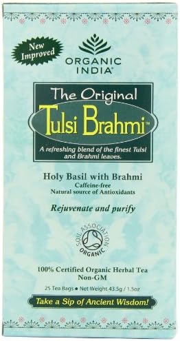 Tulsi Organic Brahmi 25 Teabags (Pack of 5, Total 125 Teabags)
