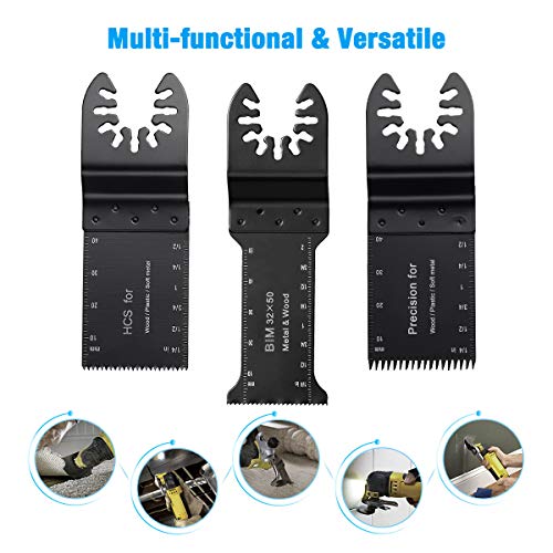 Powerextra 19 Metal Wood Oscillating Multitool Saw Blades Compatible