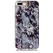 UCLL iphone 7 Plus Case ,Marble Pattern Soft Flexible TPU Slim Fit Protective Cover Case for Iphone7plus with a Screen Protector (Deep gray)