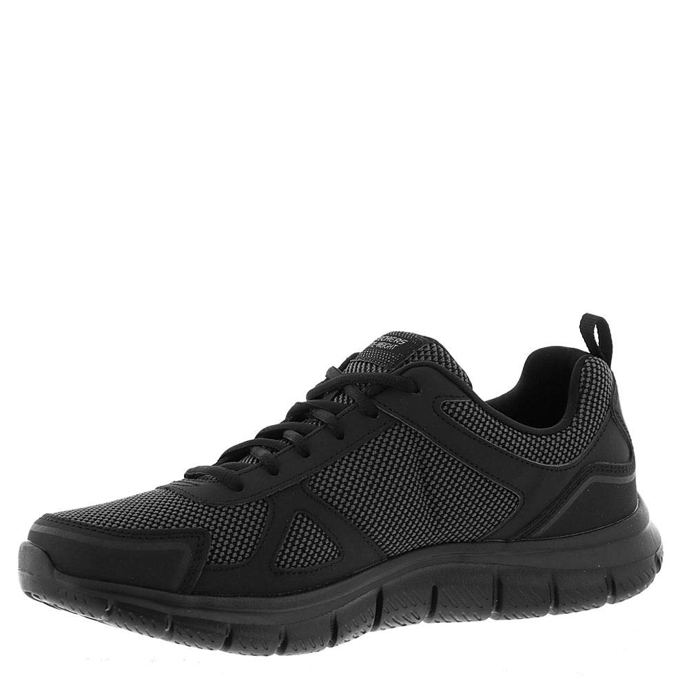 Skechers Herren Track Bucolo Sneakers, Black Leather Mesh Trim, 39 EU 5