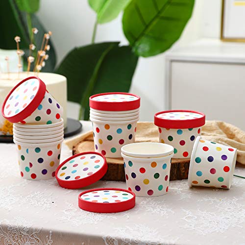 Disposable Ice Cream Bowls with Lids 40 Pack 8 oz Ice Cream