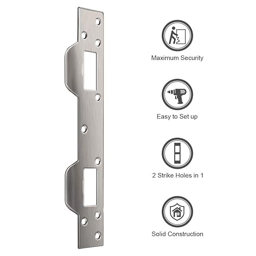 Door Security Plate, Steel Strike Plate, Dual Security Strike Plate