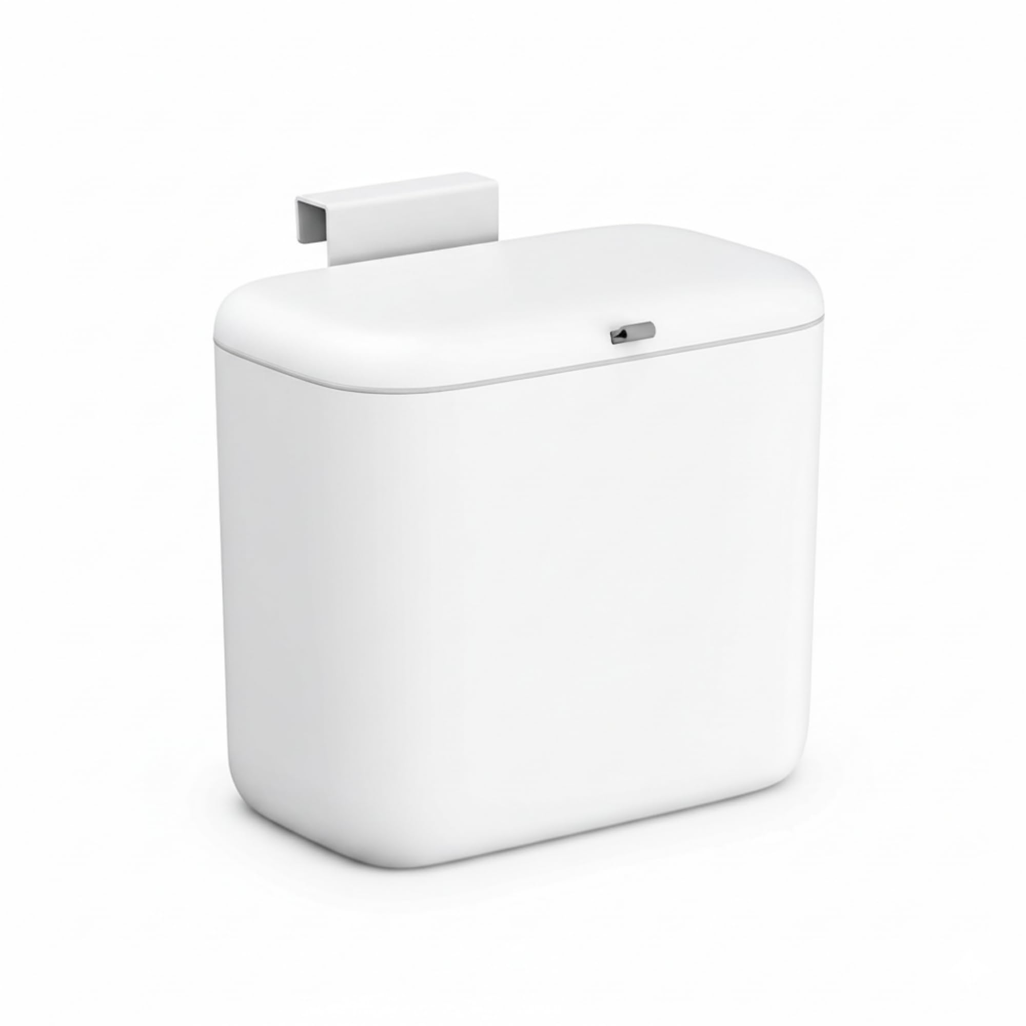 Photo 1 of (mini) MUEE Hanging Compost Bin [1.8 Gal Standard Fit] Daily Food Scrap Collector with Slide Lid - Under Cabinet Small Trash Can for 2-3 Person Families, RV & Apartment - Matte White