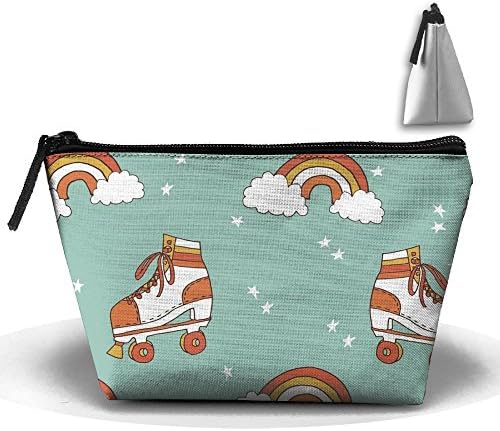 Hot Rollerskate Retro Rainbow Portable Pouch Bag Travel Bag For Women