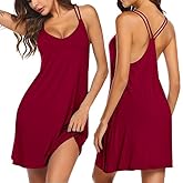 Ekouaer Women's V Neck Sleeveless Nightgown