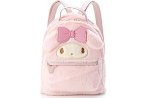 ACCENE Cute Small Furry Plush Backpack Cute Girl Bag My Melody Furry Bag Leisure Daily Backpack Schoolbag Bookbag Pink, Pink, 4.72 x 9.05 x 9.45 inches, Casual
