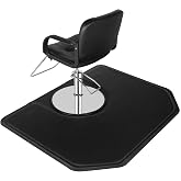 OmySalon 4'x5' - 1/2'' Thick Salon Anti Fatigue Mat for Hairstylist Standing, Barber Floor Matt with Circle Cut Out for Styling Chair, Hair Cutting Hairdressing Equipment