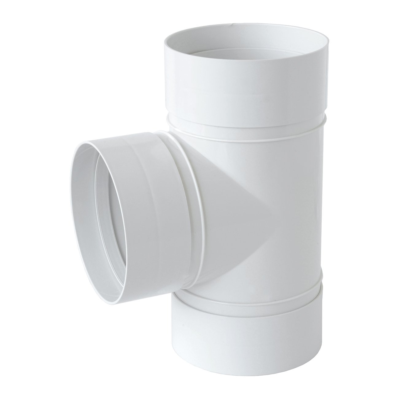 The crt125b-y Ventilation Pipe T in ABS for Ventilation unchannelled, White, 125 mm