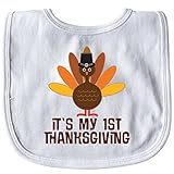 Inktastic Baby Boys' My 1st Thanksgiving turkey Baby Bib