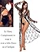 Lingerie for Women Sexy Long Lace Dress Sheer Gown See Through Kimono Robe Black