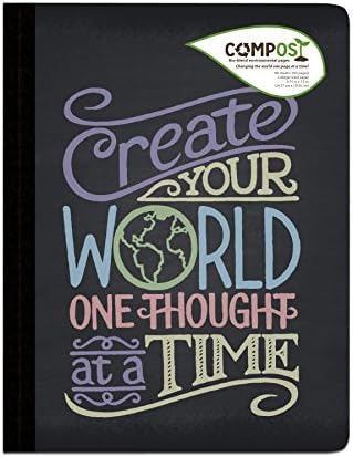 ComPost 9-3/4" x 7-1/2" Composition Book, Chalk Talk Design, 20# BioBlend Paper 30% Sugarcan Fiber & 70% Post-Consumer Waste (77052)