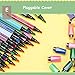 Magicdo 24 Colors Kids Markers with Stamps Bonus, Washable Fine Tip Coloring Marker Pens with Storage Case