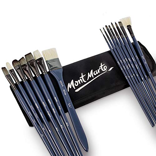image for Art Paint Brushes Set by Mont Marte, Great for Watercolor, Acrylic, Oi