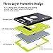 XIQI Compatible with New iPad 9.7 2018 Case,iPad 6th Generation Case Three Layer Kickstand Shockproof Rugged Hybrid Case for iPad 9.7 2017/2018 Release,Black Lemony Green
