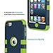 ULAK iPod Touch 7 Case, 3 in 1 Hard PC Case with Shockproof Silicone Interior Heavy Duty High Impact Dual Layer Protective Case for Apple iPod Touch 7th/6th/5th Generation, Green