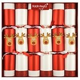 Set of 6 Racing Glitter Reindeer Christmas Crackers 701