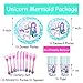 Mermaid Unicorn Party Supplies, Serve 16 Party Plates,Cups,Napkins and Cutlery for kids Girls Birthday Sleepover party Baby Shower