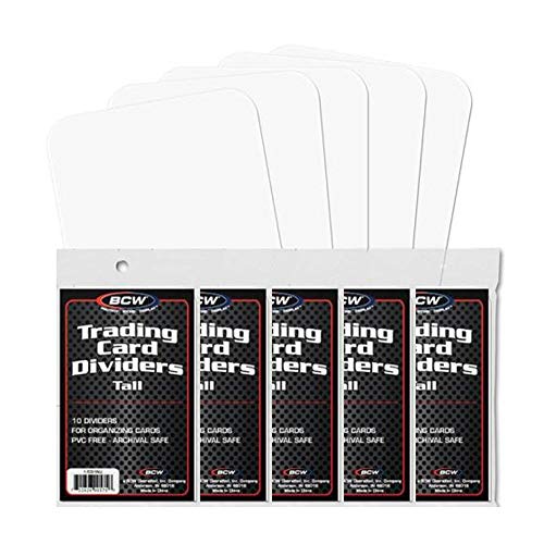 NEW BCW TALL TRADING CARD DIVIDERS PACK OF 50