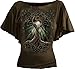 Spiral - Womens - OAK QUEEN - Boat Neck Bat Sleeve Top Chocolate